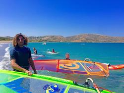 Crete windsurfing holiday. Palekastro Bay windsurf lessons & instruction courses.