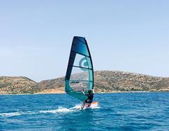 Crete windsurfing holiday. Palekastro Bay slalom sailing area.