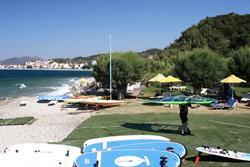 Samos Windsurf and Bike Centre - Greece. Rigging area.