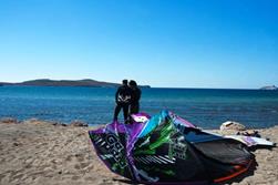 Sigri - Lesvos. Beach launch, kitesurf lesson.