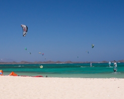 Corralejo Windsurfing and Kitesurfing at Flag Beach.