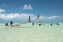 Tobago - Caribbean. Windsurf lesson.