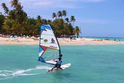 Tobago - Caribbean. Windsurf action. 
