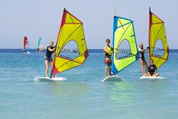 Ialyssos Beach, Rhodes. Windsurf instruction.