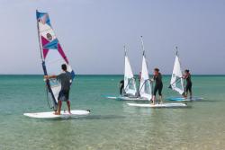 Sotavento, Fuerteventura - Canary Islands. Group windsurf lesson.